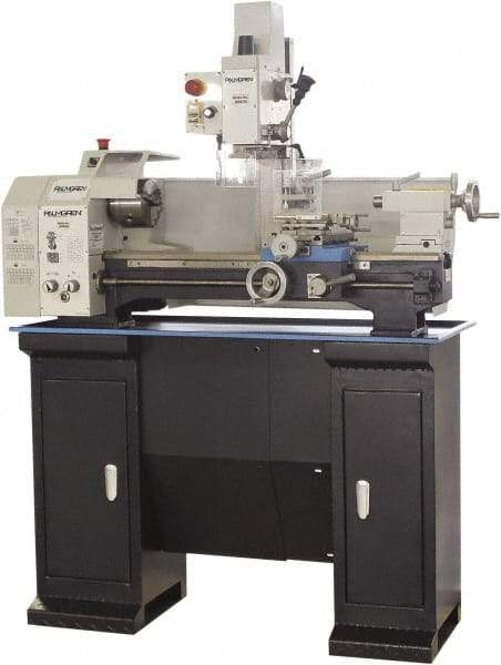 Palmgren - 9" Swing, 21-21/32" Between Centers, 115 Volt, Single Phase Bench Lathe - 3MT Taper, 1 hp, 125 to 2,000 RPM, 1" Bore Diam, 23" Deep x 33-1/2" High x 49" Long - Apex Tool & Supply