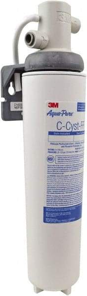 3M Aqua-Pure - 3-3/16" OD, 15-5/32" Cartridge Length, 0.5 Micron Rating Cartridge Filter Assembly - 3/8" Pipe Size, Reduces Particulate, Chlorine Odor, Parasitic Protozoan Cysts & Sediment - Apex Tool & Supply