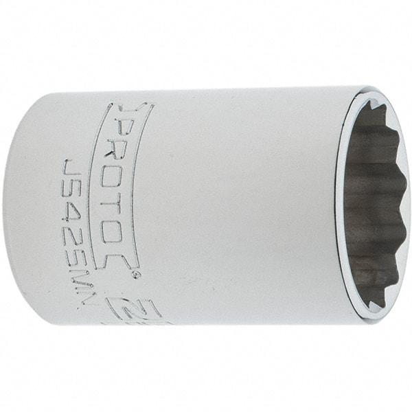 Proto - 1/2" Drive, Standard Hand Socket - 12 Points, 1-59/64" OAL, Steel, Chrome Finish - Apex Tool & Supply