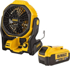 DeWALT - 7" Blade, 500 Max CFM, Cordless Fan - 20 Volts, 3 Speed - Apex Tool & Supply