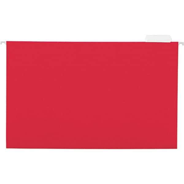 Universal One - 9-5/8 x 14-3/4", Legal, Red, Hanging File Folder - 11 Point Stock, 1/5 Tab Cut Location - Apex Tool & Supply