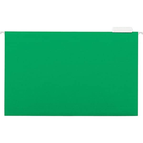 Universal One - 9-5/8 x 14-3/4", Legal, Bright Green, Hanging File Folder - 11 Point Stock, 1/5 Tab Cut Location - Apex Tool & Supply