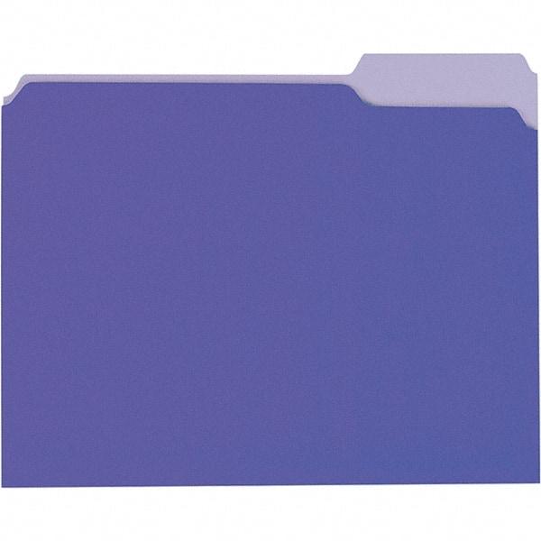 Universal One - 8-1/2 x 11", Letter Size, Violet/Light Violet, File Folders with Top Tab - 11 Point Stock, 1/3 Tab Cut Location - Apex Tool & Supply