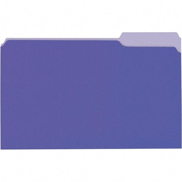 Universal One - 9-5/8 x 14-3/4", Legal, Violet/Light Violet, File Folders with Top Tab - 11 Point Stock, 1/3 Tab Cut Location - Apex Tool & Supply
