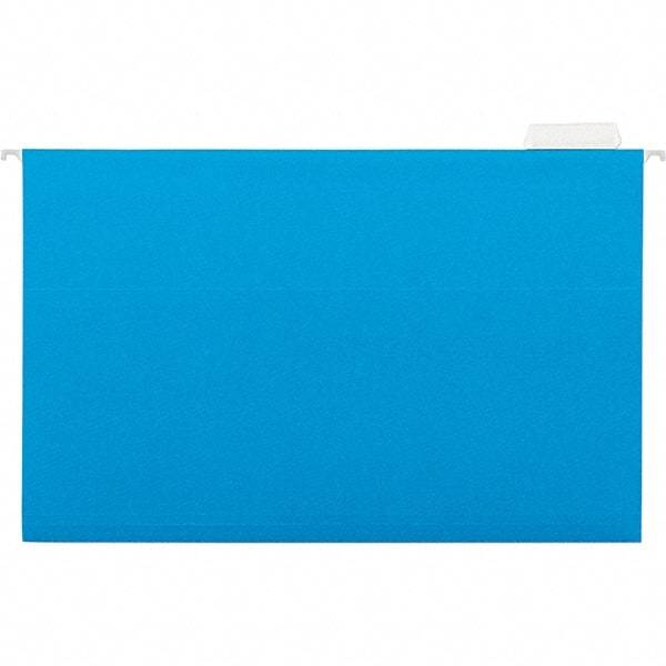 Universal One - 9-5/8 x 14-3/4", Legal, Blue, Hanging File Folder - 11 Point Stock, 1/5 Tab Cut Location - Apex Tool & Supply