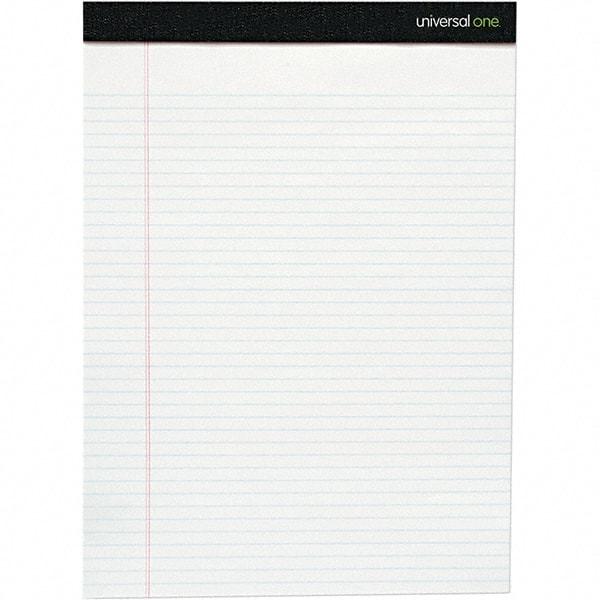 Universal One - 50 Sheet, 8-1/2 x 11-3/4", Legal/Wide (Style) Writing Pad - White - Apex Tool & Supply