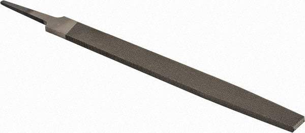 PFERD - 8" Long, Second Cut, Flat American-Pattern File - Single, Double Cut, 0.22" Overall Thickness, Tang - Apex Tool & Supply