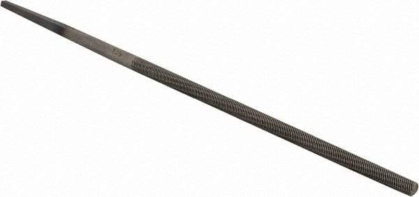 PFERD - 4" Long, Second Cut, Round American-Pattern File - Single Cut, 0.16" Overall Thickness, Tang - Apex Tool & Supply