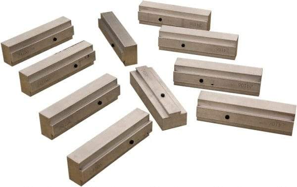 CarveSmart - 1" Wide x 1.71" High x 1" Thick, Flat/No Step Vise Jaw - Soft, Aluminum, Fixed Jaw, Compatible with 6" Vises - Apex Tool & Supply