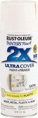 Rust-Oleum - Blossom White, Satin, Enamel Spray Paint - 8 Sq Ft per Can, 12 oz Container, Use on Multipurpose - Apex Tool & Supply