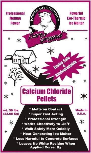 Bare Ground Solutions - 50 Lb Bag Calcium Chloride Pellets - Effective to -20°F - Apex Tool & Supply