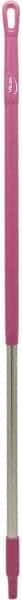 Vikan - 51 x 1-1/4" Aluminum Squeegee Handle - European Threaded Connection, Pink - Apex Tool & Supply