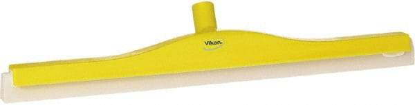 Vikan - 24" Foam Rubber Blade Floor Squeegee - Double Edge, Yellow, Plastic Holder - Apex Tool & Supply