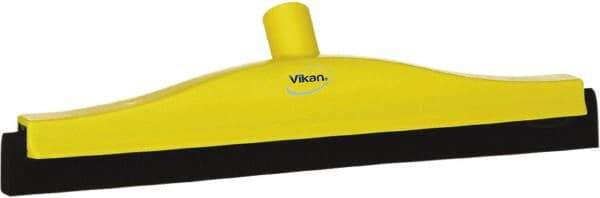 Vikan - 16" Foam Rubber Blade Bench Squeegee - Double Edge, Yellow, Plastic Holder - Apex Tool & Supply
