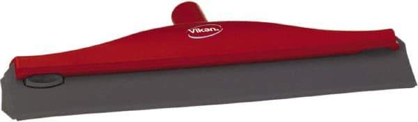 Vikan - 16" Rubber Blade Ceiling Squeegee - Double Edge, Red, Plastic Holder - Apex Tool & Supply
