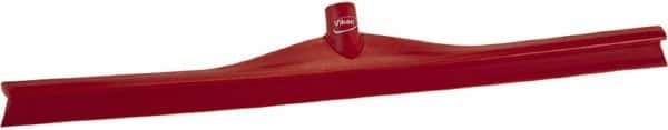 Vikan - 27.56" Rubber Blade Floor Squeegee - Single Edge, Red, Plastic Holder - Apex Tool & Supply