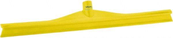 Vikan - 23.62" Rubber Blade Floor Squeegee - Single Edge, Yellow, Plastic Holder - Apex Tool & Supply