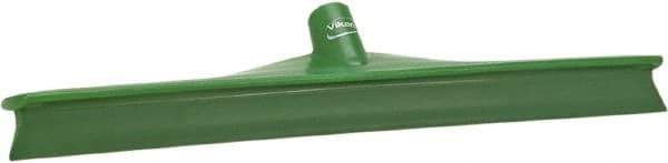 Vikan - 19.67" Rubber Blade Floor Squeegee - Single Edge, Green, Plastic Holder - Apex Tool & Supply