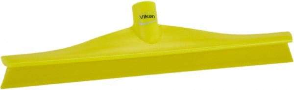 Vikan - 15-3/4" Rubber Blade Floor Squeegee - Single Edge, Yellow, Plastic Holder - Apex Tool & Supply