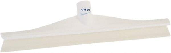 Vikan - 15-3/4" Rubber Blade Floor Squeegee - Single Edge, White, Plastic Holder - Apex Tool & Supply