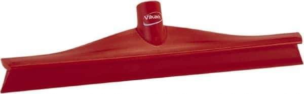 Vikan - 15-3/4" Rubber Blade Floor Squeegee - Single Edge, Red, Plastic Holder - Apex Tool & Supply