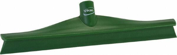 Vikan - 15-3/4" Rubber Blade Floor Squeegee - Single Edge, Green, Plastic Holder - Apex Tool & Supply