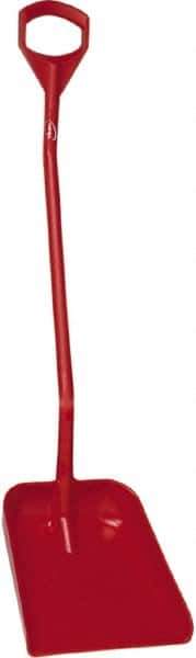 Vikan - 14-3/4" High Square Plastic Shovel - 39" Long D-Grip Handle - Apex Tool & Supply
