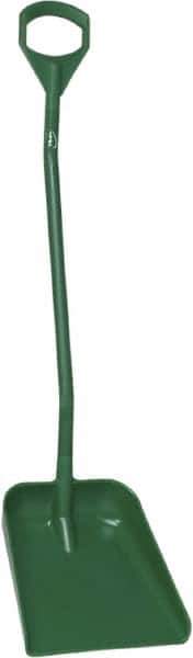 Vikan - 14-3/4" High Square Plastic Shovel - 39" Long D-Grip Handle - Apex Tool & Supply