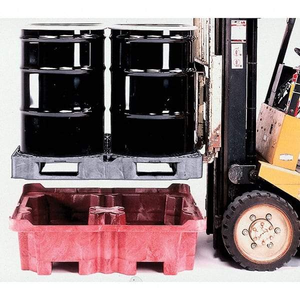 UltraTech - 85 Gal Sump, 6,500 Lb Capacity, 4 Drum, Polyethylene Ultra-Spill King w/Drum Pallet, w/Drain - 51" Long x 51" Wide x 17-1/2" High, 2x2 Drum Configuration - Apex Tool & Supply