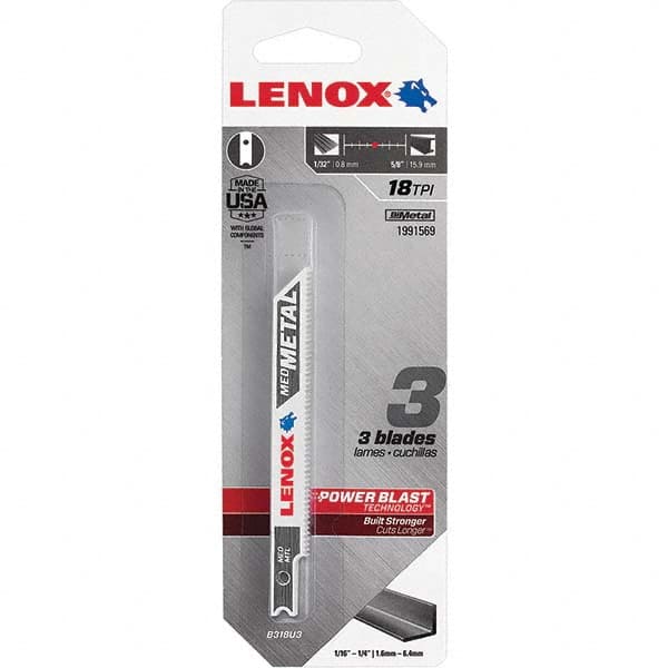 Lenox - Jig Saw Blades Blade Material: Bi-Metal Blade Length (Inch): 3-5/8 - Apex Tool & Supply