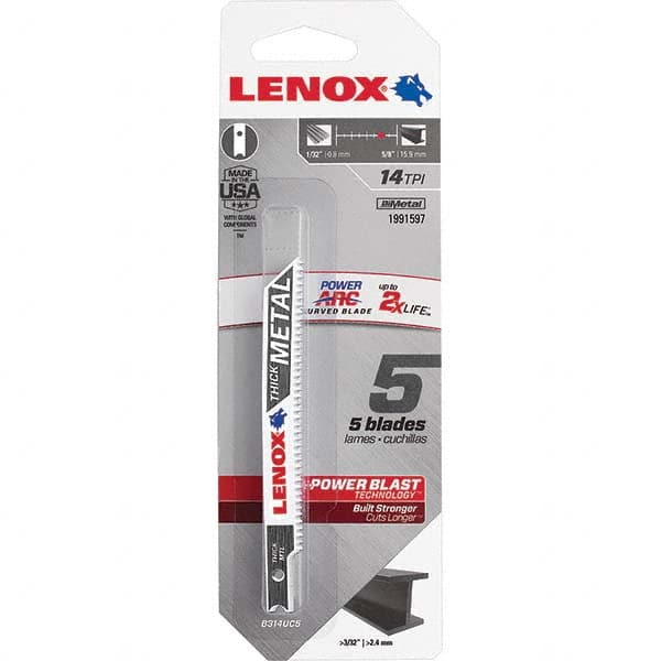 Lenox - Jig Saw Blades Blade Material: Bi-Metal Blade Length (Inch): 3-5/8 - Apex Tool & Supply