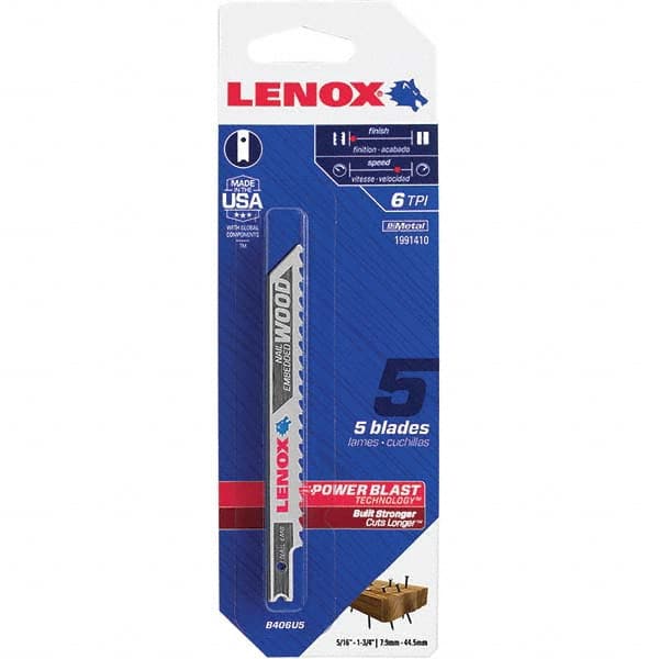 Lenox - Jig Saw Blades Blade Material: Bi-Metal Blade Length (Inch): 4 - Apex Tool & Supply
