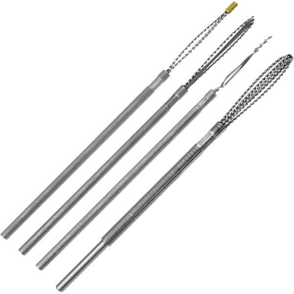 Made in USA - 4 Piece Power Deburring Tool Set - 1/8" Diam Hole Tools - Apex Tool & Supply