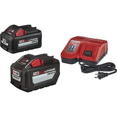 Milwaukee Tool - 18 Volt, 2 Battery Lithium-Ion Power Tool Charger - AC Wall Outlet Power Source, Batteries Included - Apex Tool & Supply