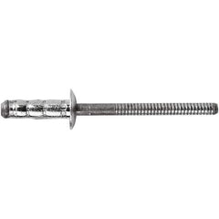 STANLEY Engineered Fastening - Size 6 Dome Head Steel Multi Grip Blind Rivet - Steel Mandrel, 0.0598" to 1/4" Grip, 3/16" Head Diam, 0.1921" to 0.1961" Hole Diam, 3" Body Diam - Apex Tool & Supply