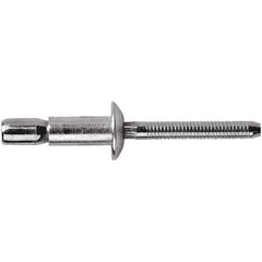 STANLEY Engineered Fastening - Size 6 Dome Head Aluminum Structural with Locking Stem Blind Rivet - Aluminum Mandrel, 0.062" to 0.437" Grip, 3/16" Head Diam, 0.194" to 0.204" Hole Diam, 0.122" Body Diam - Apex Tool & Supply