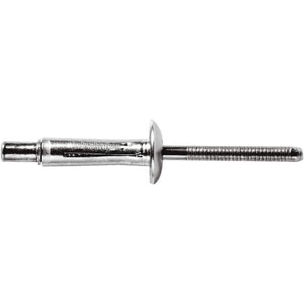 STANLEY Engineered Fastening - Size 6 Dome Head Aluminum Structural with Locking Stem Blind Rivet - Aluminum Mandrel, 0.187" to 3/8" Grip, 3/16" Head Diam, 0.204" to 0.209" Hole Diam, 0.103" Body Diam - Apex Tool & Supply