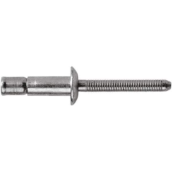 STANLEY Engineered Fastening - Size 8 Countersunk Head Steel Structural with Locking Stem Blind Rivet - Steel Mandrel, 1/8" to 0.475" Grip, 1/4" Head Diam, 0.261" to 0.276" Hole Diam, 0.162" Body Diam - Apex Tool & Supply