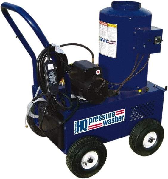 Value Collection - Electric, 25 Amp, 6 hp, 2,400 psi, 3 GPM, Hot Water Pressure Washer - Triplex Plunger, 50' x 3/8" Hose, 220 Max Volts - Apex Tool & Supply