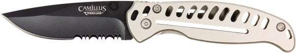Clauss - 3" Blade, Drop Point Folding Knife - Stainless Steel - Apex Tool & Supply