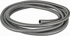 Federal Hose - 7/8" ID, -60 to 400°F, Galvanized Steel Unlined Flexible Metal Duct Hose - 4.1" Bend Radius, 25' Long - Apex Tool & Supply