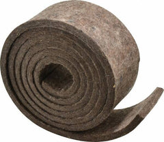 Made in USA - 1/4 Inch Thick x 2 Inch Wide x 5 Ft. Long, Felt Stripping - Gray, Plain Backing - Apex Tool & Supply