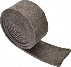 Made in USA - 1/4 Inch Thick x 2 Inch Wide x 5 Ft. Long, Felt Stripping - Gray, Plain Backing - Apex Tool & Supply