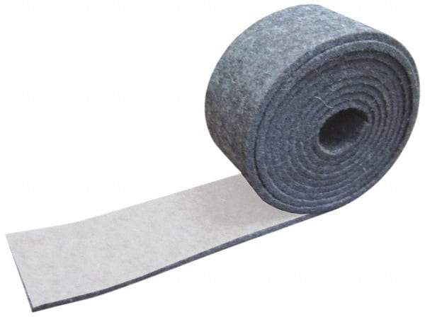 Made in USA - 1/8 Inch Thick x 2 Inch Wide x 5 Ft. Long, Felt Stripping - Gray, Adhesive Backing - Apex Tool & Supply