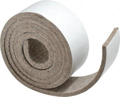 Made in USA - 1/4 Inch Thick x 2 Inch Wide x 5 Ft. Long, Felt Stripping - Gray, Adhesive Backing - Apex Tool & Supply