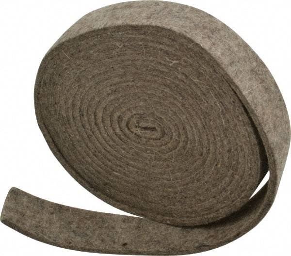 Made in USA - 1/8 Inch Thick x 1 Inch Wide x 10 Ft. Long, Felt Stripping - Gray, Plain Backing - Apex Tool & Supply