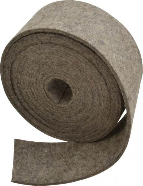 Made in USA - 1/8 Inch Thick x 2 Inch Wide x 10 Ft. Long, Felt Stripping - Gray, Plain Backing - Apex Tool & Supply