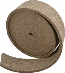 Made in USA - 1/4 Inch Thick x 2 Inch Wide x 10 Ft. Long, Felt Stripping - Gray, Plain Backing - Apex Tool & Supply