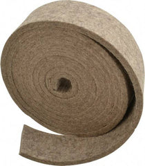Made in USA - 1/4 Inch Thick x 2 Inch Wide x 10 Ft. Long, Felt Stripping - Gray, Plain Backing - Apex Tool & Supply