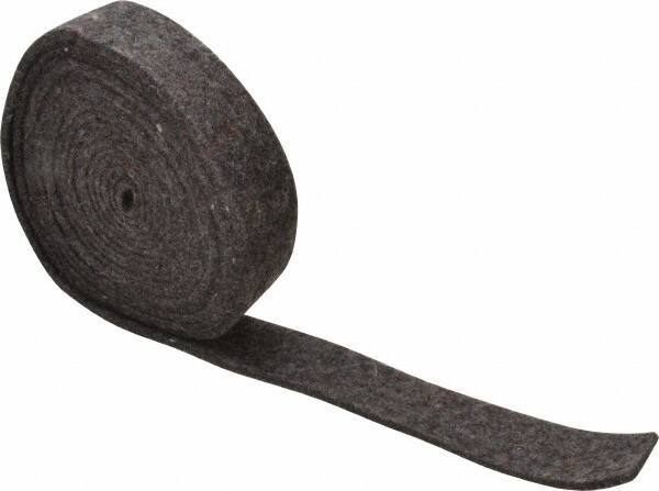 Made in USA - 1/8 Inch Thick x 1 Inch Wide x 10 Ft. Long, Felt Stripping - Gray, Plain Backing - Apex Tool & Supply